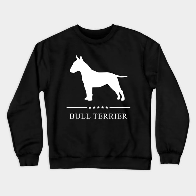 Bull Terrier Dog White Silhouette Crewneck Sweatshirt by millersye